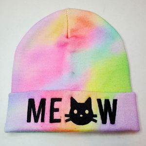 MEOW Cat/Kitten Tie Dye Beanie